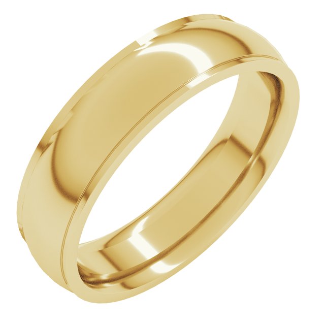 14K Yellow Or White Or Rose Gold Or Sterling Silver Or Platinum Or Palladium Standard Stepped-Edge Comfort-Fit Half Round Band