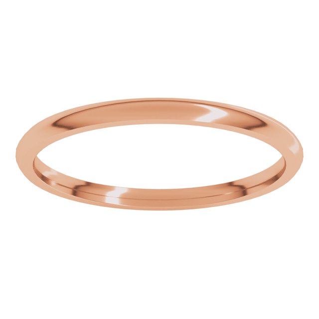 10K Yellow Or White Or Rose Gold Lightweight Comfort-Fit Half Round Band