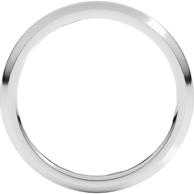 22K Yellow Or White Or Rose Gold Or Sterling Silver Standard Weight Comfort-Fit Half Round Band