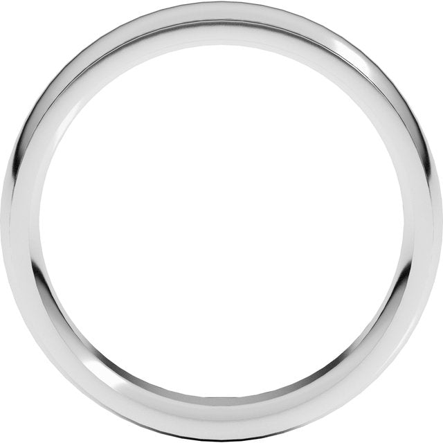 14K Yellow Or White Or Rose Gold Or Sterling Silver Or Platinum Or Palladium Standard Stepped-Edge Comfort-Fit Half Round Band