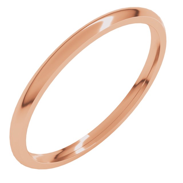 14K Yellow Or White Or Rose Gold Or Palladium Lightweight Comfort-Fit Half Round Band