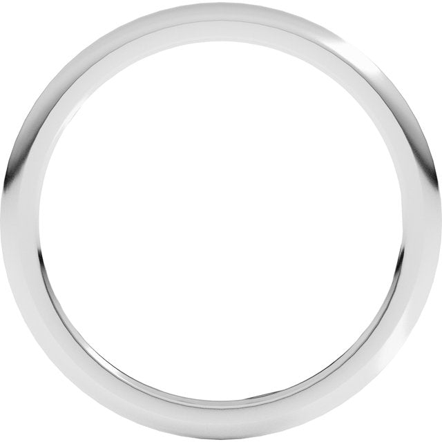14K Yellow Gold Or Sterling Silver Or Platinum Or Palladium Standard Weight Comfort Fit Half Round Band
