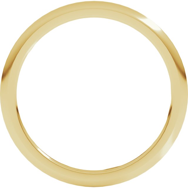 22K Yellow Or White Or Rose Gold Or Sterling Silver Standard Weight Comfort-Fit Half Round Band