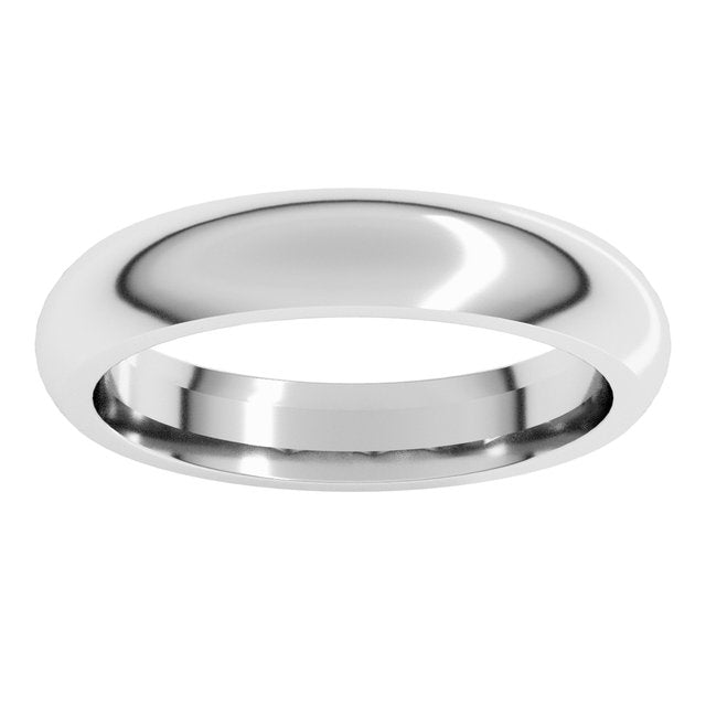 22K Yellow Or White Or Rose Gold Or Sterling Silver Standard Weight Comfort-Fit Half Round Band