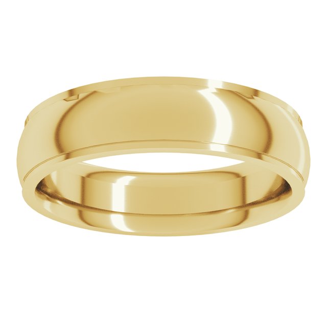 18K Yellow Or White Gold Standard Stepped-Edge Comfort-Fit Half Round Band
