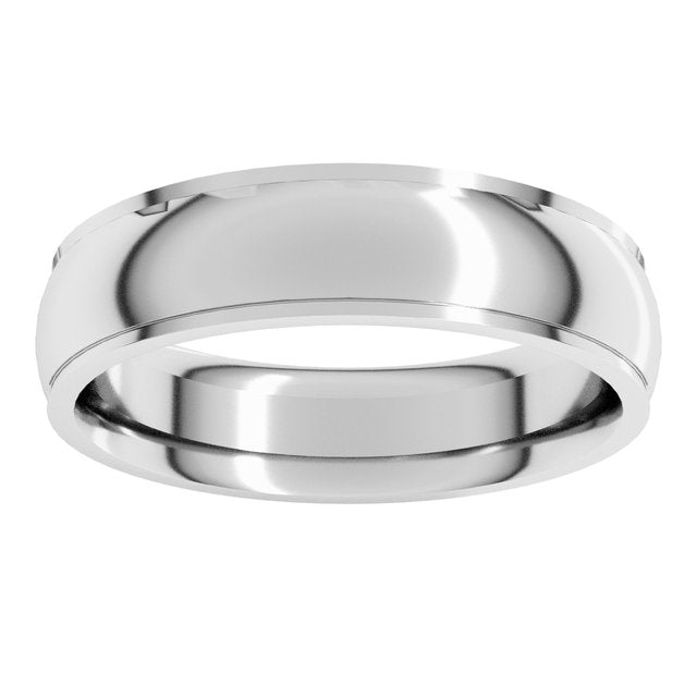 14K Yellow Or White Or Rose Gold Or Sterling Silver Or Platinum Or Palladium Standard Stepped-Edge Comfort-Fit Half Round Band