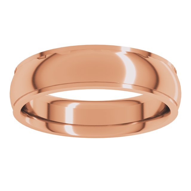 14K Yellow Or White Or Rose Gold Or Sterling Silver Or Platinum Or Palladium Standard Stepped-Edge Comfort-Fit Half Round Band
