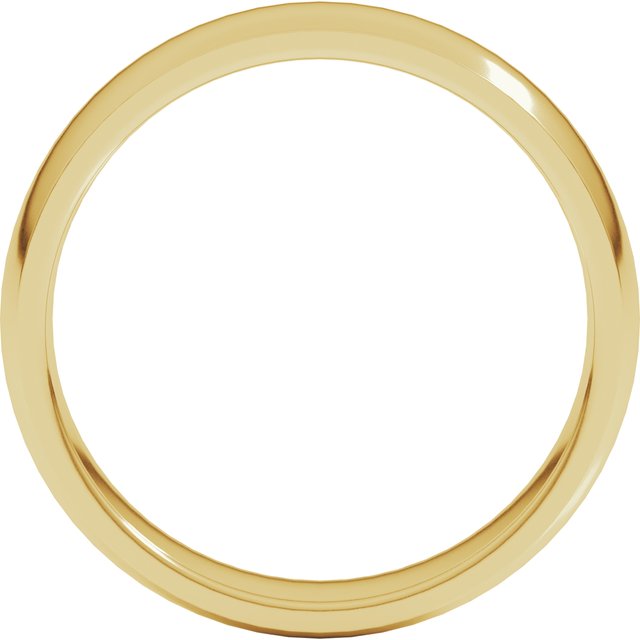 18K Yellow Or White Or Rose Gold Or Palladium Lightweight Comfort-Fit Half Round Band