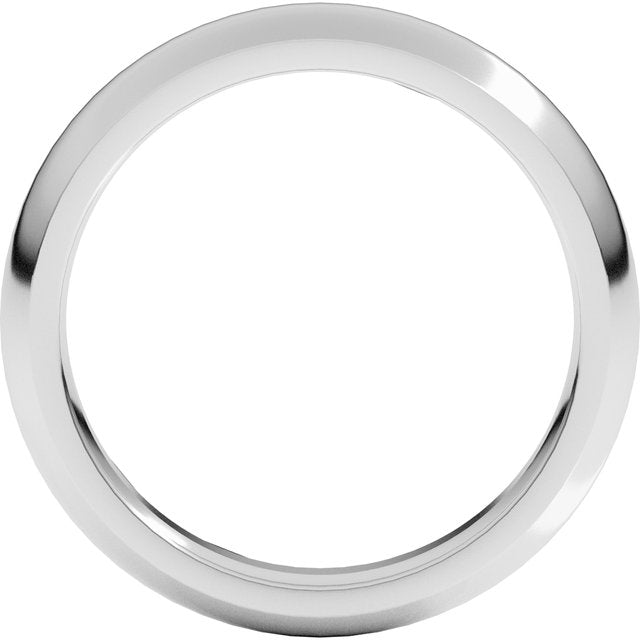 22K Yellow Or White Or Rose Gold Or Sterling Silver Standard Weight Comfort-Fit Half Round Band