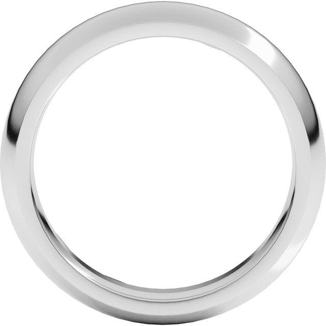 14K Yellow Gold Or Sterling Silver Or Platinum Or Palladium Standard Weight Comfort Fit Half Round Band