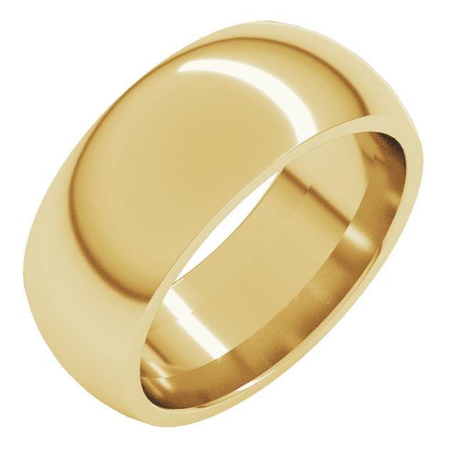 14K Yellow Gold Or Sterling Silver Or Platinum Or Palladium Standard Weight Comfort Fit Half Round Band