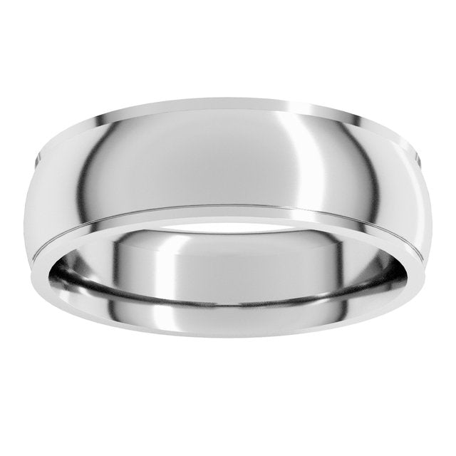 14K Yellow Or White Or Rose Gold Or Sterling Silver Or Platinum Or Palladium Standard Stepped-Edge Comfort-Fit Half Round Band