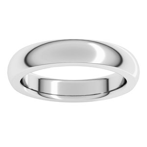 Platinum 4 Mm Comfort-Fit Heavyweight Half Round Comfort Fit Heavy Band Size 6.5