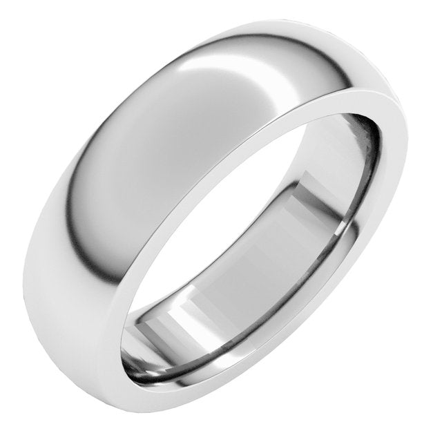 14K Yellow Or White Or Rose Gold Or Sterling Silver Or Platinum Or Palladium Heavyweight Comfort Fit Half Round Heavy Band
