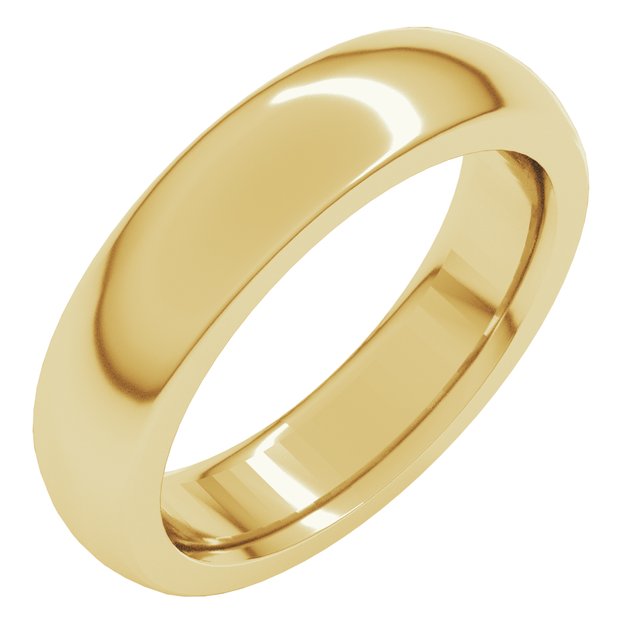 14K Yellow Or White Or Rose Gold Or Sterling Silver Or Platinum Or Palladium Heavyweight Comfort Fit Half Round Heavy Band