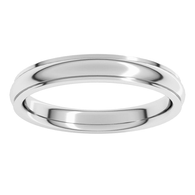 14K Yellow Or White Or Rose Gold Or Sterling Silver Or Platinum Or Palladium Standard Stepped-Edge Comfort-Fit Half Round Band