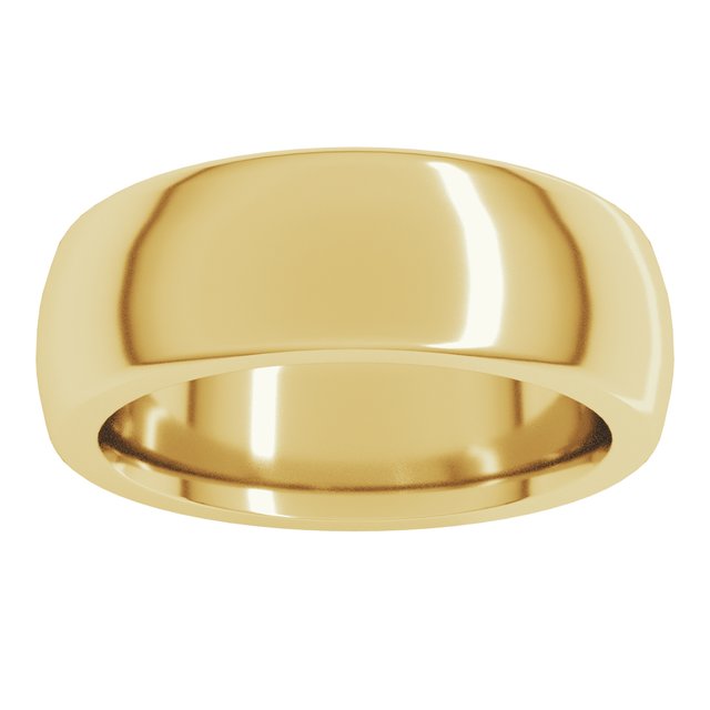 14K Yellow Or White Or Rose Gold Or Sterling Silver Or Platinum Or Palladium Heavyweight Comfort Fit Half Round Heavy Band