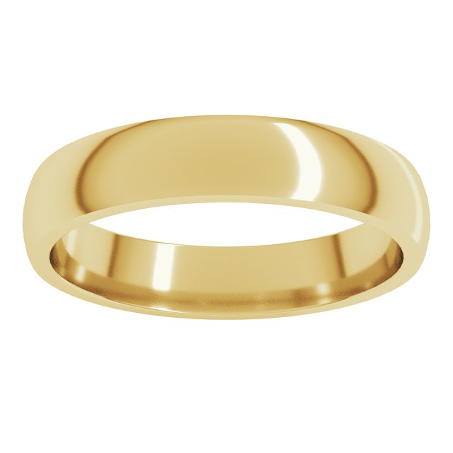18K Yellow Or White Or Rose Gold Or Palladium Lightweight Comfort-Fit Half Round Band