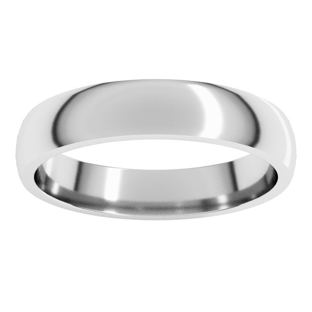 14K Yellow Or White Or Rose Gold Or Palladium Lightweight Comfort-Fit Half Round Band