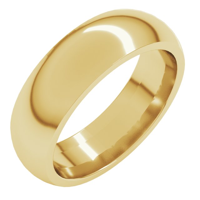 18K Yellow Or White Or Rose Gold Standard Weight Comfort Fit Half Round Band