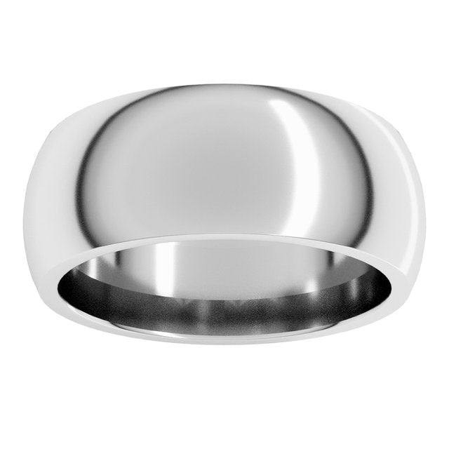 14K Yellow Gold Or Sterling Silver Or Platinum Or Palladium Standard Weight Comfort Fit Half Round Band