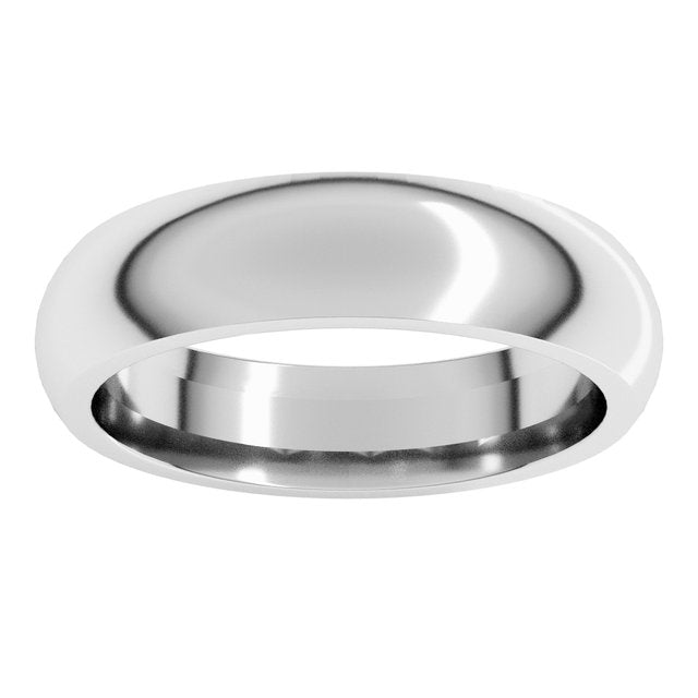 14K Yellow Gold Or Sterling Silver Or Platinum Or Palladium Standard Weight Comfort Fit Half Round Band