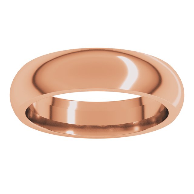 14K Yellow Or White Or Rose Gold Standard Weight Comfort Fit Half Round Band