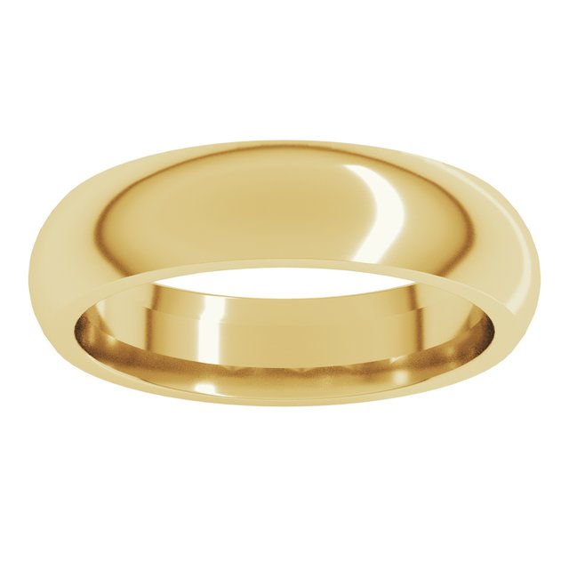 22K Yellow Or White Or Rose Gold Or Sterling Silver Standard Weight Comfort-Fit Half Round Band