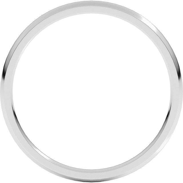 Sterling Silver Or Platinum Lightweight Comfort-Fit Half Round Band