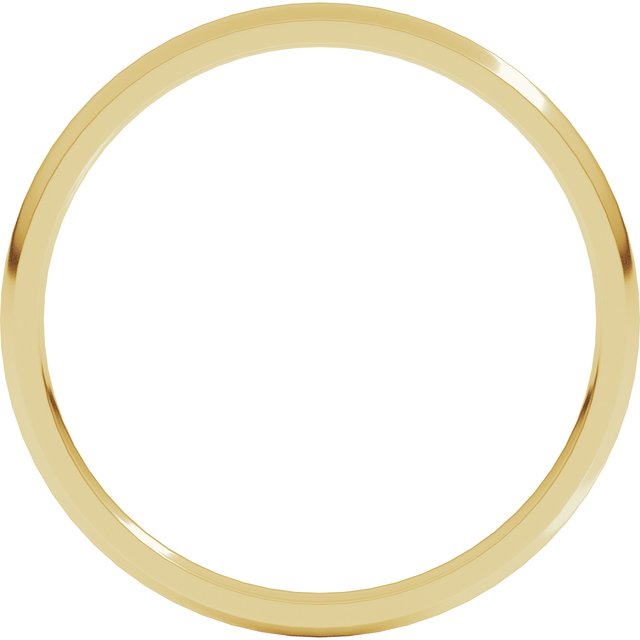 18K Yellow Or White Or Rose Gold Or Palladium Lightweight Comfort-Fit Half Round Band