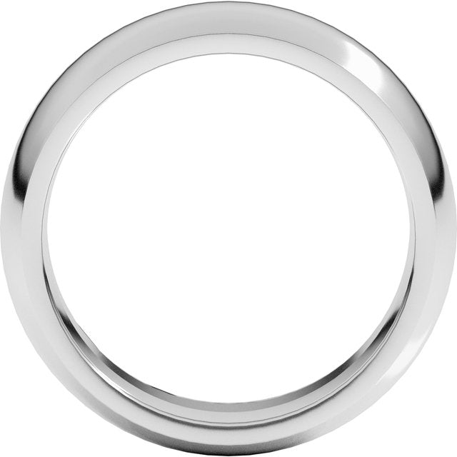14K Yellow Gold Or Sterling Silver Or Platinum Or Palladium Standard Weight Comfort Fit Half Round Band