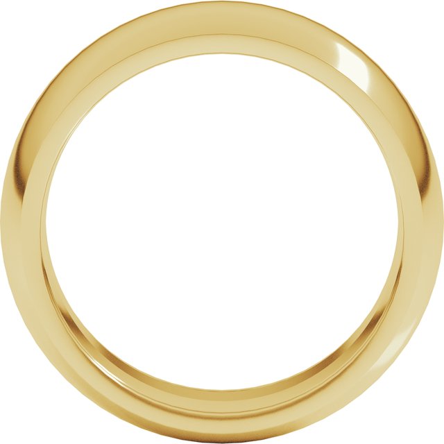 14K Yellow Gold Or Sterling Silver Or Platinum Or Palladium Standard Weight Comfort Fit Half Round Band