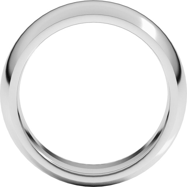 Sterling Silver 8 Mm Standard Weight Comfort Fit Half Round Band, Size 11.5