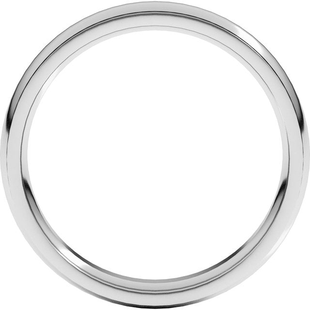 14K Yellow Or White Or Rose Gold Or Sterling Silver Or Platinum Or Palladium Standard Stepped-Edge Comfort-Fit Half Round Band