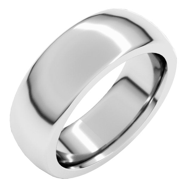 14K Yellow Or White Or Rose Gold Or Sterling Silver Or Platinum Or Palladium Heavyweight Comfort Fit Half Round Heavy Band