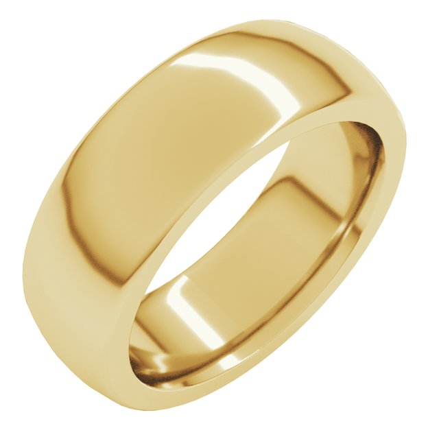 14K Yellow Or White Or Rose Gold Or Sterling Silver Or Platinum Or Palladium Heavyweight Comfort Fit Half Round Heavy Band