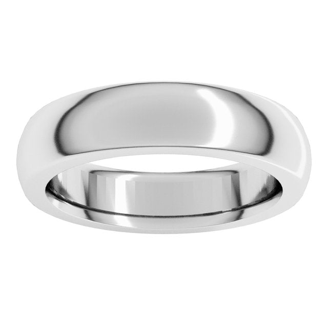 14K Yellow Or White Or Rose Gold Or Sterling Silver Or Platinum Or Palladium Heavyweight Comfort Fit Half Round Heavy Band