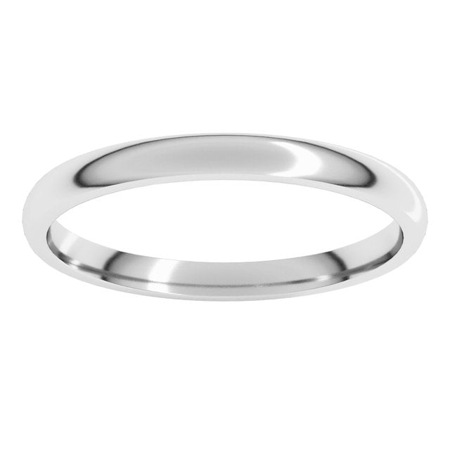Sterling Silver Or Platinum Lightweight Comfort-Fit Half Round Band