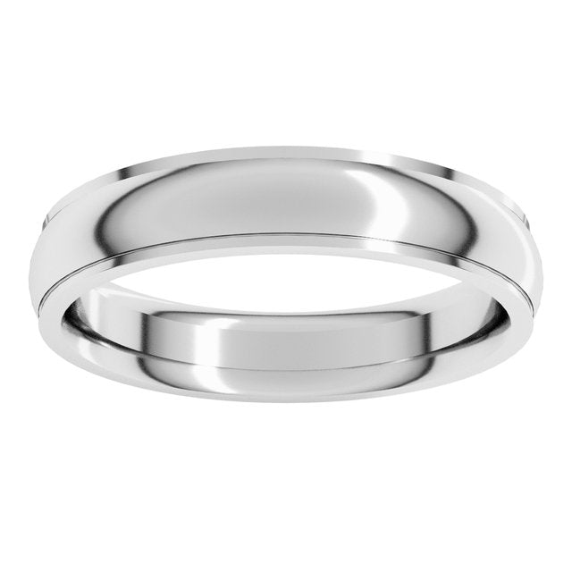 14K Yellow Or White Or Rose Gold Or Sterling Silver Or Platinum Or Palladium Standard Stepped-Edge Comfort-Fit Half Round Band