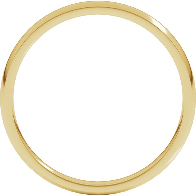 18K Yellow Or White Or Rose Gold Or Palladium Lightweight Comfort-Fit Half Round Band