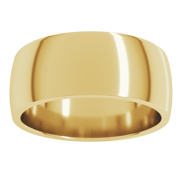 18K Yellow Or White Or Rose Gold Or Palladium Lightweight Comfort-Fit Half Round Band