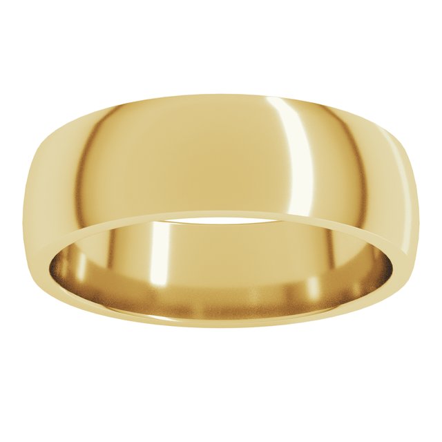 18K Yellow Or White Or Rose Gold Or Palladium Lightweight Comfort-Fit Half Round Band