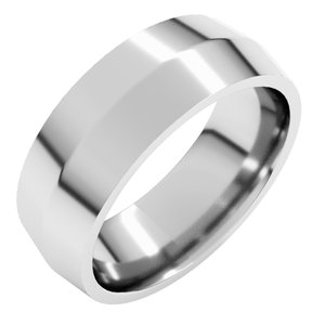 14K White Gold Or Platinum 7 Mm Standard Weight Knife Edge Comfort Fit Band