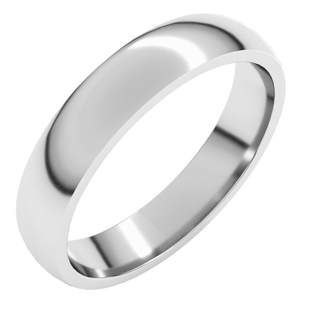 14K Yellow Or White Or Rose Gold Or Palladium Lightweight Comfort-Fit Half Round Band