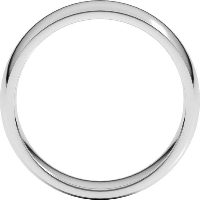 Sterling Silver Or Platinum Lightweight Comfort-Fit Half Round Band