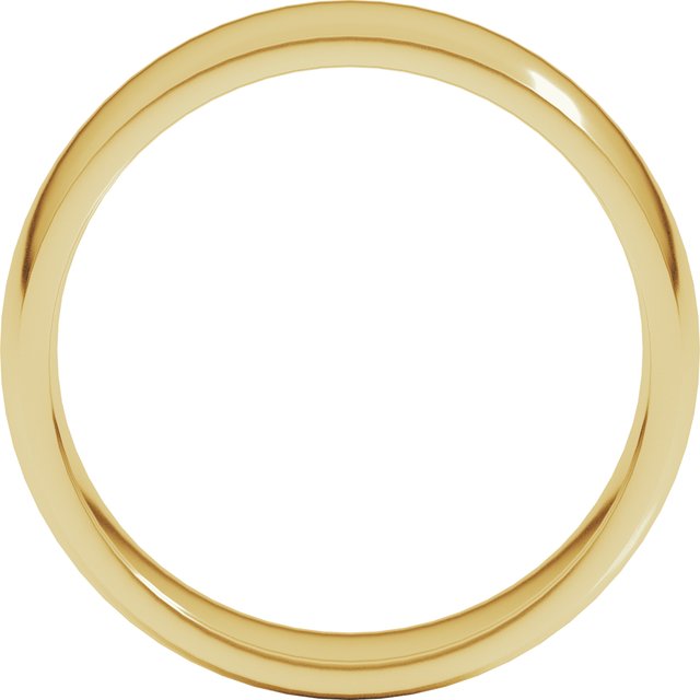 18K Yellow Or White Or Rose Gold Or Palladium Lightweight Comfort-Fit Half Round Band