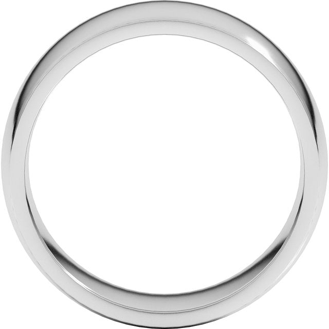 Sterling Silver Or Platinum Lightweight Comfort-Fit Half Round Band