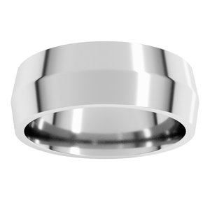 14K White Gold Or Platinum 7 Mm Standard Weight Knife Edge Comfort Fit Band