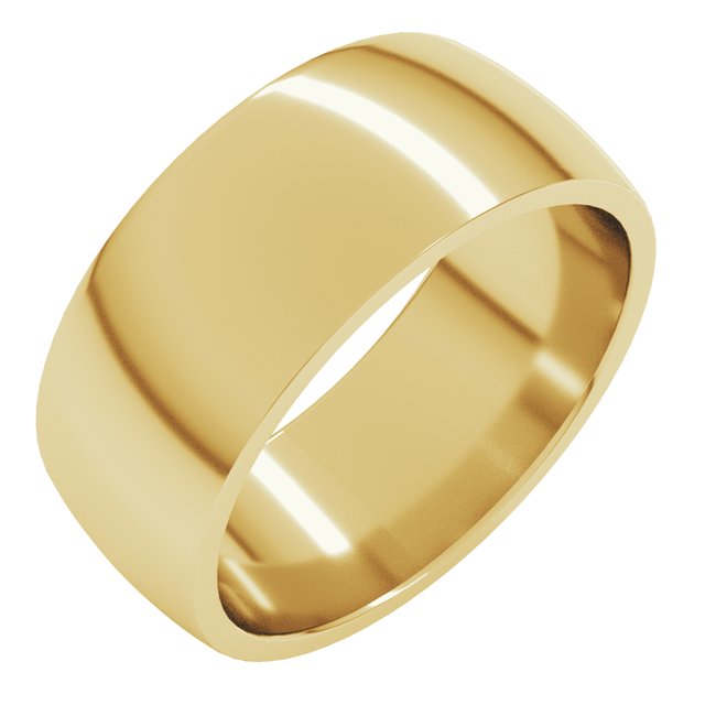 18K Yellow Or White Or Rose Gold Or Palladium Lightweight Comfort-Fit Half Round Band