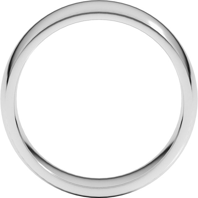 Sterling Silver Or Platinum Lightweight Comfort-Fit Half Round Band